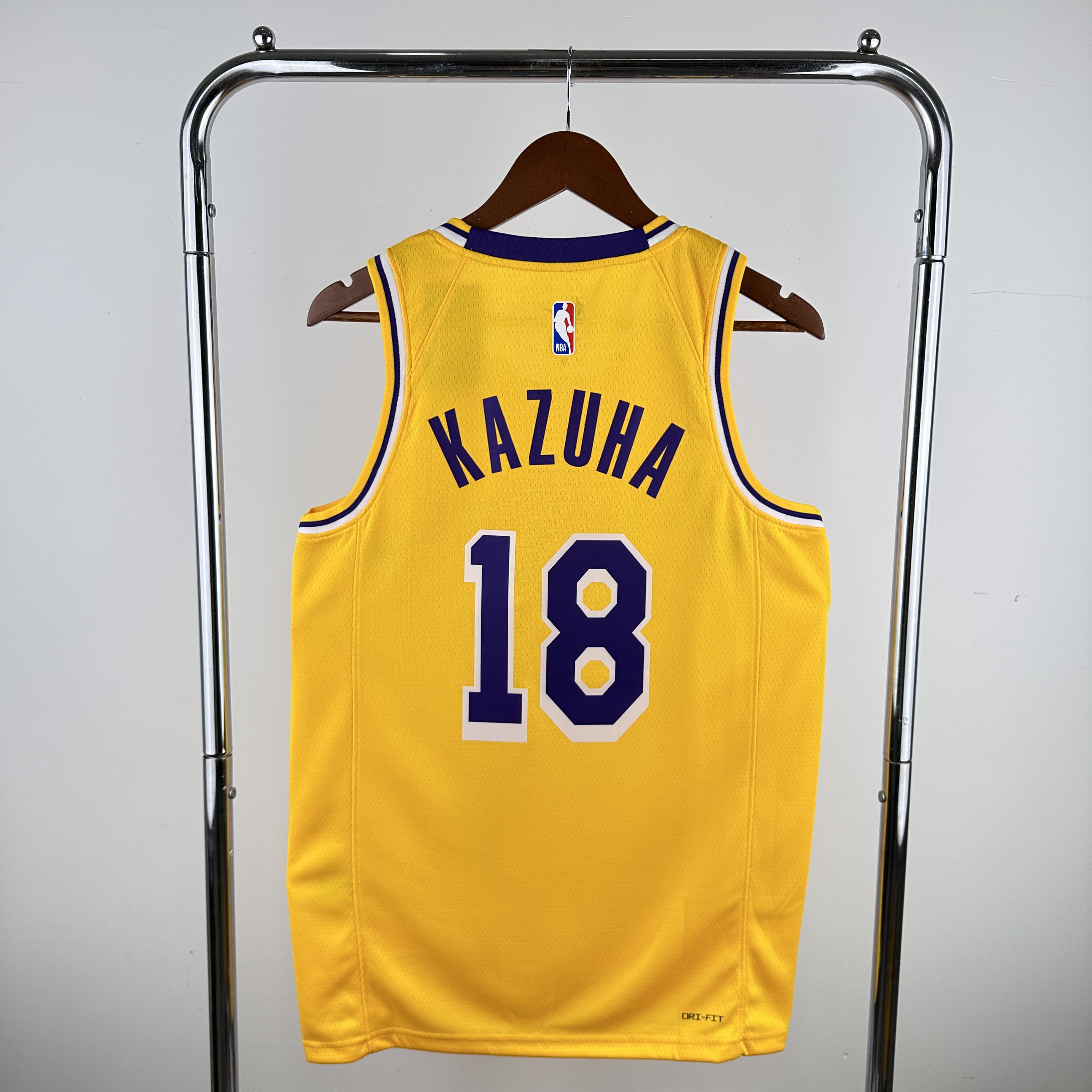 Men Los Angeles Lakers #18 Kazuha Yellow Nike Custom 2024 NBA Jersey->customized nba jersey->Custom Jersey